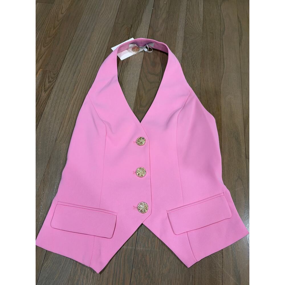 Curaae Cariss Vest Top in Pink. Size Medium